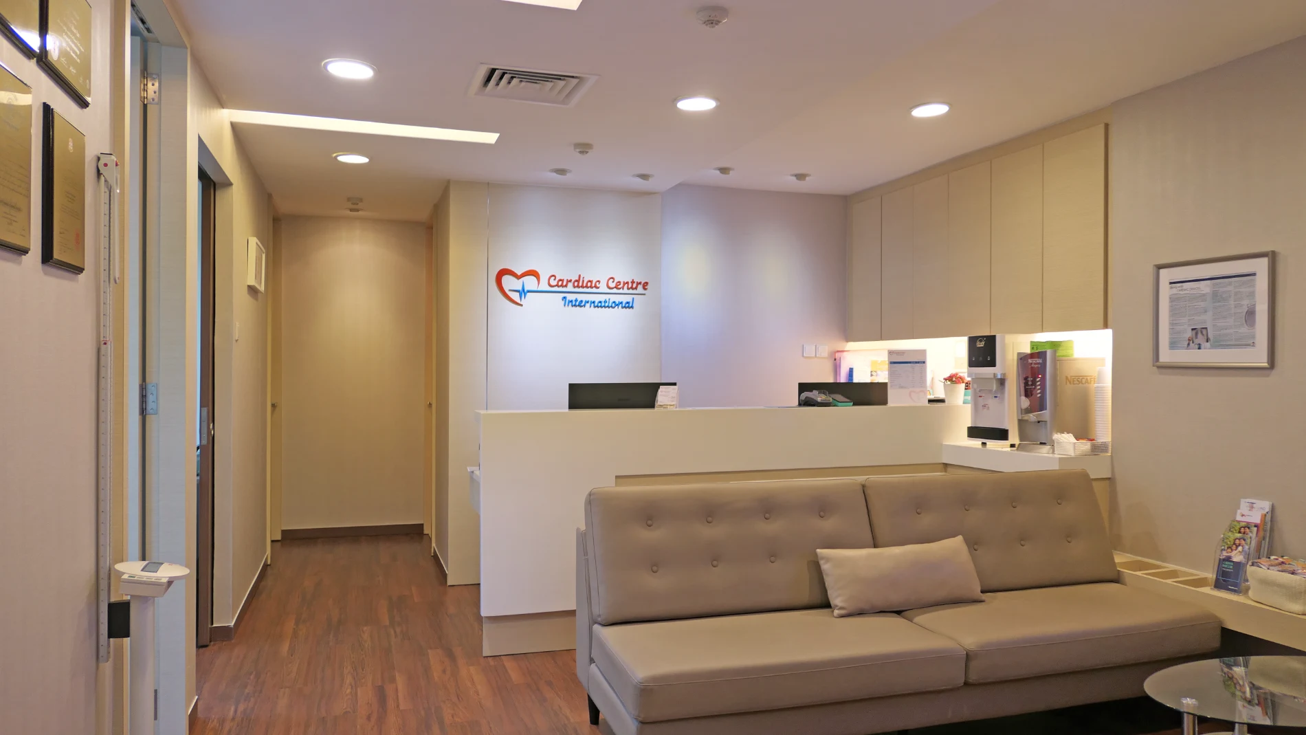 Reception and waiting area at Cardiac Centre International, Mount Elizabeth Medical Centre